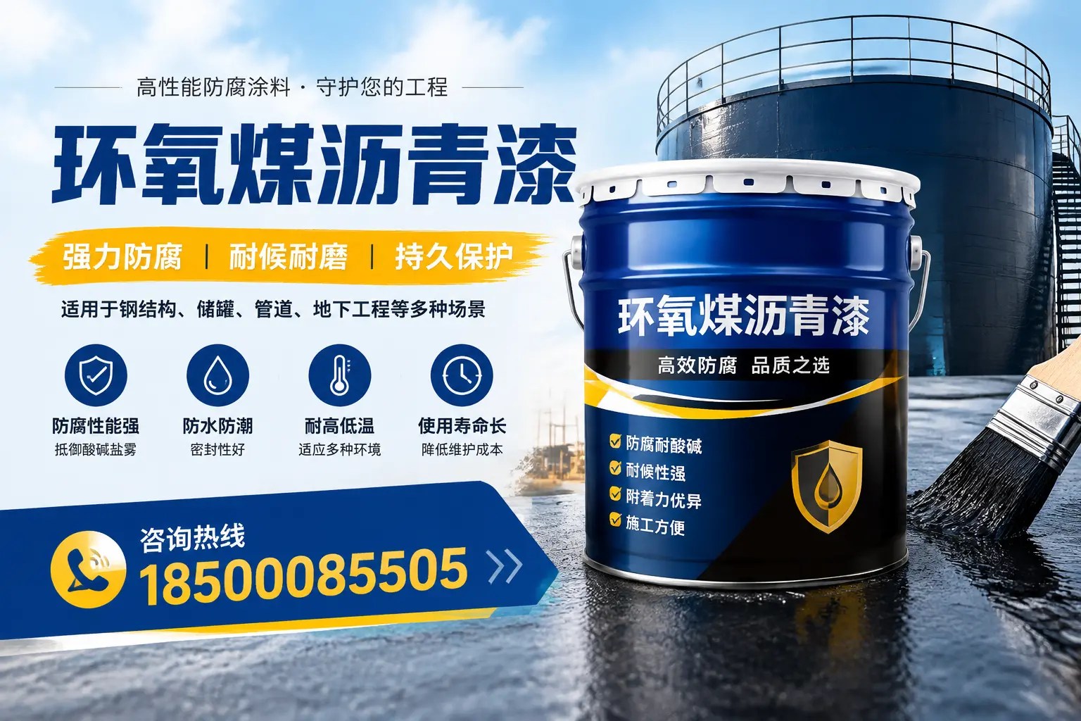 环氧煤沥青漆在工业中的应用，牡丹企业的选择